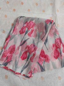Floral Print Silk Saree