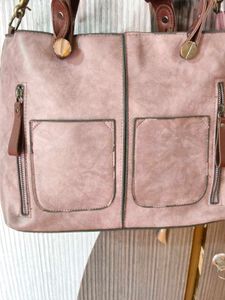 Stylish Pink &amp; Brown Handbag