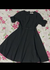 chic black fit and flare dress women’s