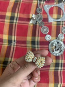 Oxidised Silver Necklace &amp; Earring Set