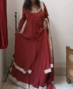 Maroon Kurta Set with Dupatta