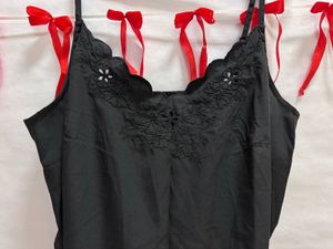 Elegant Black Embroidered Cami Top