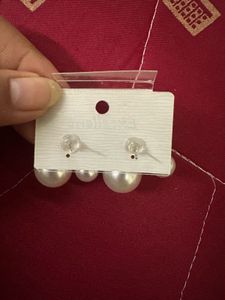 Pearl Drop Bow Earrings