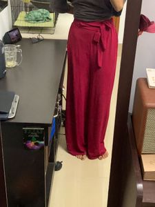 Stylish Red Wide Leg Pants