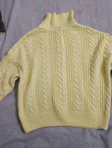 Yellow Cable Knit Pullover