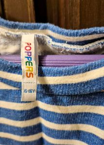 Blue Striped Drawstring Dress