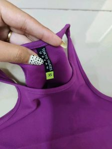 Purple Crop Top &amp; Flared Pants Set