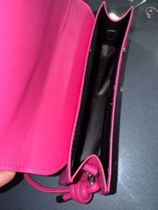 savana Bright Pink Croc-Embossed Crossbody Bag