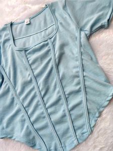 Light Blue Corset Style Top