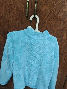 Cozy Blue Cable Knit Sweater