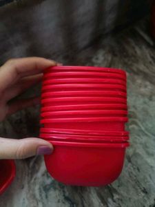 Red Square Serving Bowls Set pack of 12