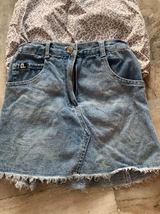Girls Denim Skirt and Top Set
