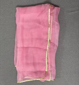 Organza Floral Print Lehenga Blouse And Dupatta