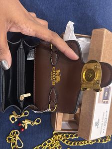 Coach Signature Wallet with Chain