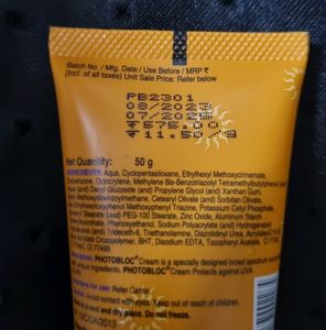 Curatio Photobloc Sunscreen with SPF 50+ and UVA