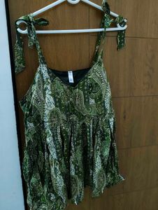 Boho Paisley Print Tie-Strap Top