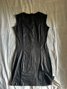 Sleek Black Faux Leather Dress