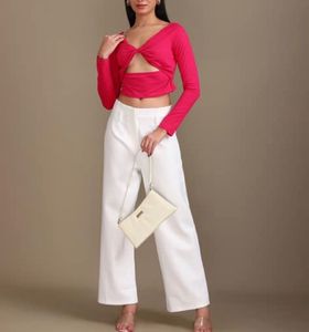 Shein Pink Twist Front Cutout Top