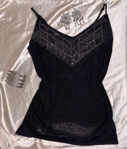 Sparkly Black Cami Top