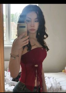 Chic Red Tie-Front Tube Top