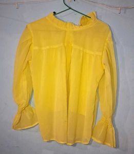 Bright Yellow Sheer Blouse