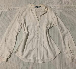 Cream Casual Button-Up Top