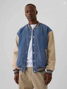 Blue Varsity Bomber Denim
