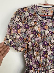 Vintage Floral Print Dress
