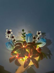 Crocheted Flower Bouquet with Lights
