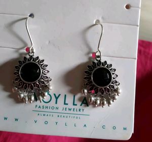 Embellished Round Cut Gem Earrings.