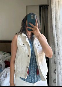 White Denim Vest
