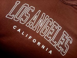 Cute Brown Cropped "Los Angeles" Top