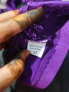 Sheer Lace Purple Bra
