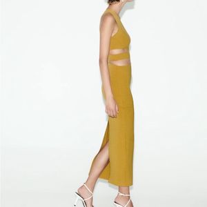 Zara New Celeb Style Cutout Sexy Midis Dress