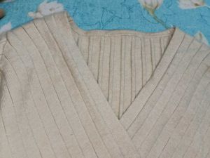 Ribbed Wrap Style Knit To