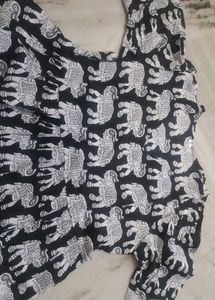 🖤 Kalamkari Black Elephant Dress