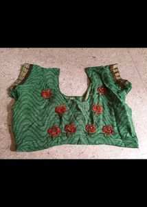 Embroidered Green Saree