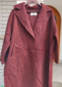 Burgundy Wool Blend Coat