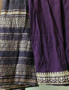 Elegant Purple Kurta with Gold Embroidery( size M)