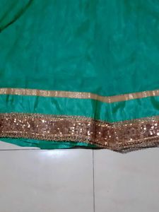 Stunning Teal Ethnic Gown with Sequins