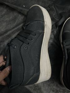 Black Canvas High-Top Sneakers