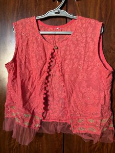 Beautiful Pink kurta set with Gold Print