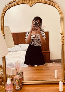 Stylish Zebra Print Ruched Top