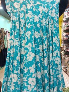 Blue Floral Anarkali Kurta