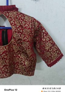 Red &amp; Gold Brocade Blouse