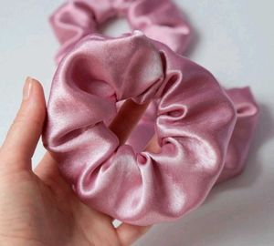 pack of 6 Silky Pink Scrunchie