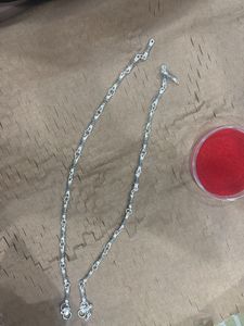 Elegant Silver Anklets Pair