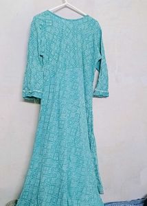 Teal Embroidered Kurta Set With Dupatta
