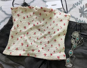 Smocked Floral Tube Top
