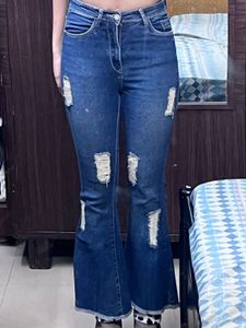 Stylish Ripped Flare Jeans